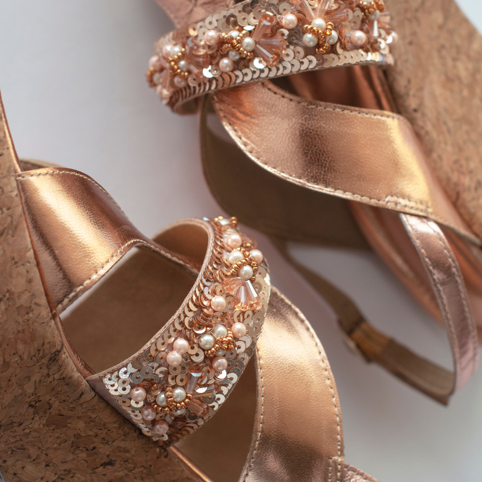 Buy online Women Copper Embellished Ankle Strap Wedge Heel Sandal from heels  for Women by Xe Looks for ₹899 at 66% off | 2024 Limeroad.com